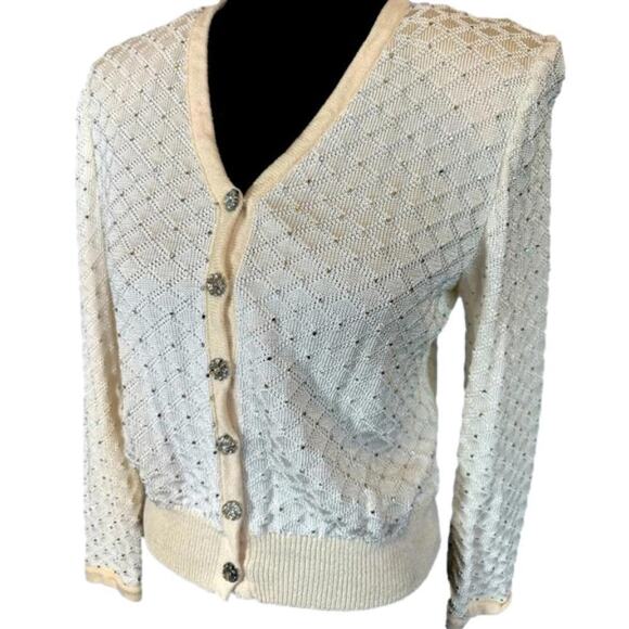 St. John Evening by Marie Gray Diamond Pattern Cardigan -  4 - Picture 1 of 4